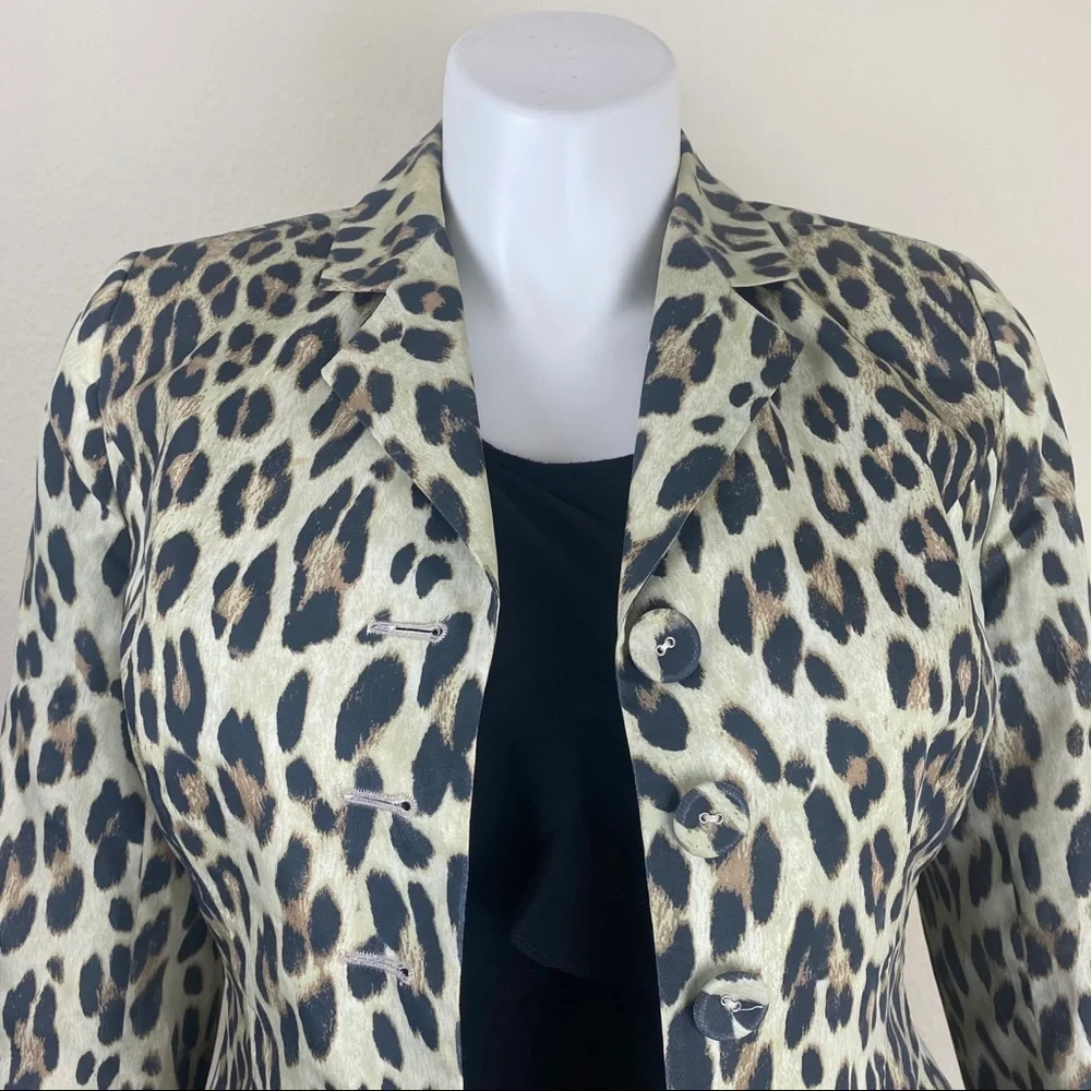 CHARLES GRAY LONDON LEOPARD PRINT BLAZER MEDIUM - Picture 2 of 7